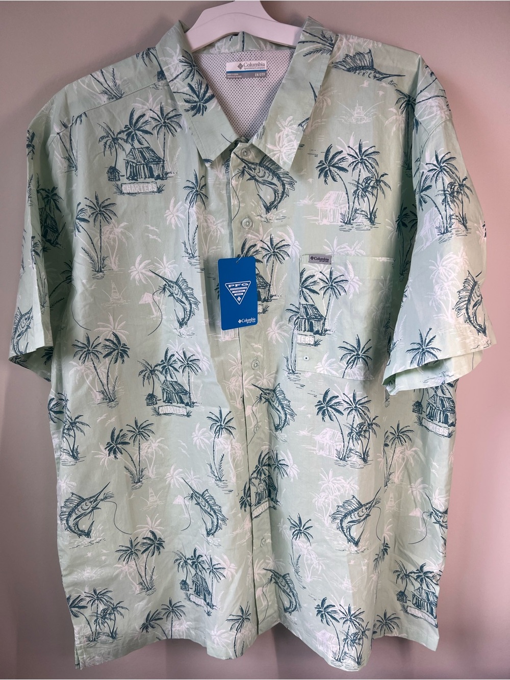 NWT Columbia PFG Men’s 2XT Tropical Fishing Shirt Hawaiian